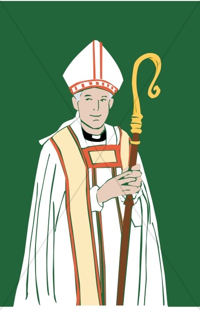 Catholic Bishop with Staff.