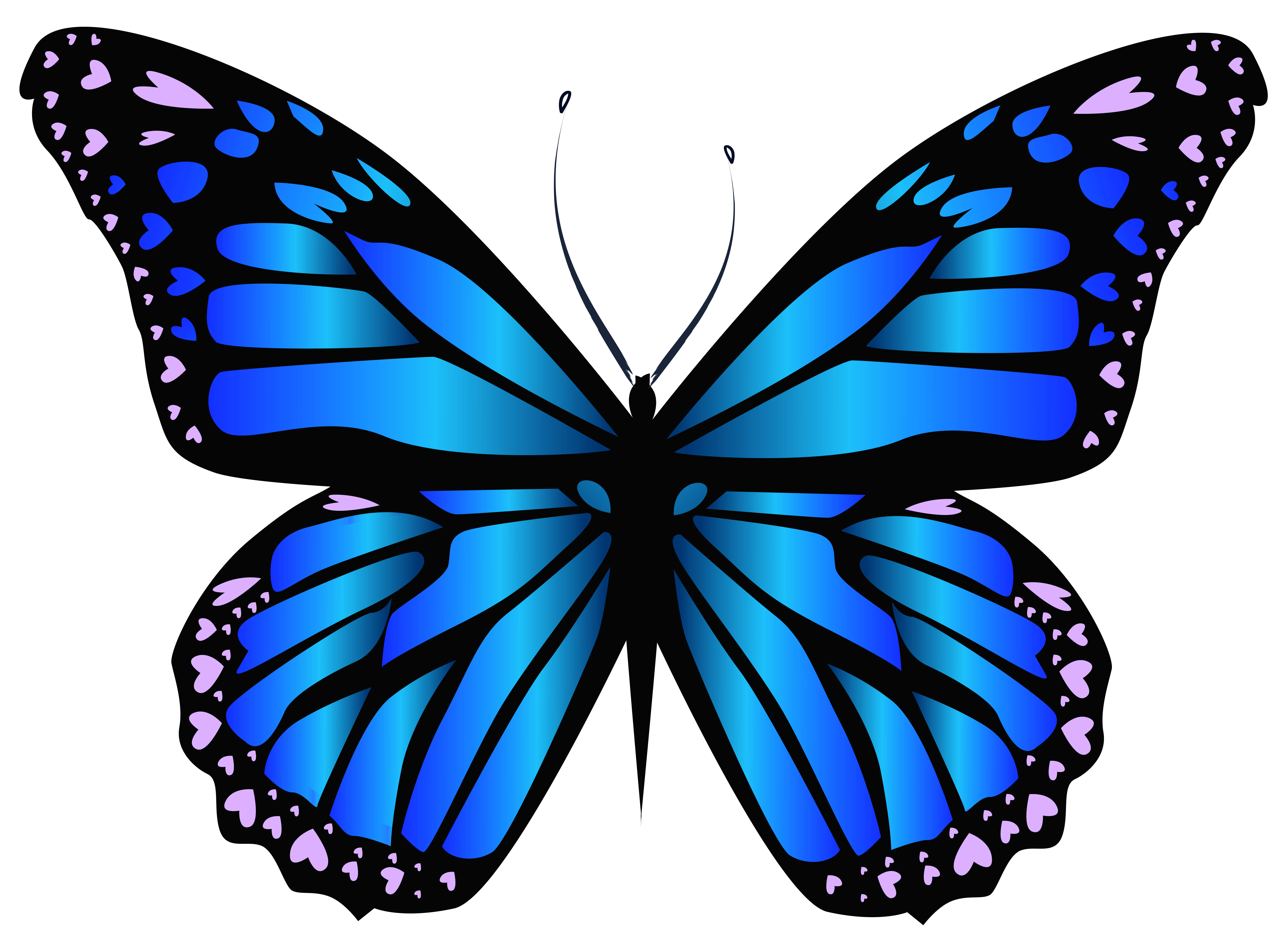 Blue Butterfly PNG Clipar Image.