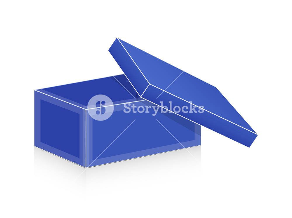 Blue Open Box Vector Royalty.