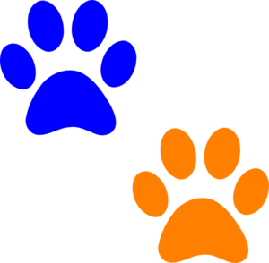 Orange And Blue Paw Prints Clip Art at Clker.com.