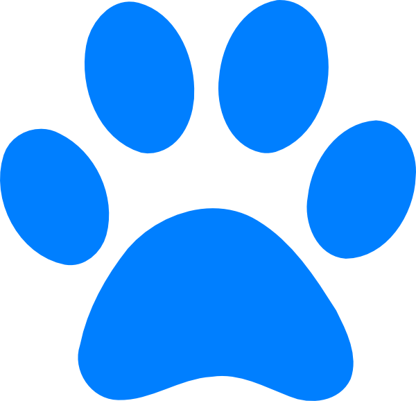 Blue Pawprint At Clkercom Vector Online Royalty clipart free.