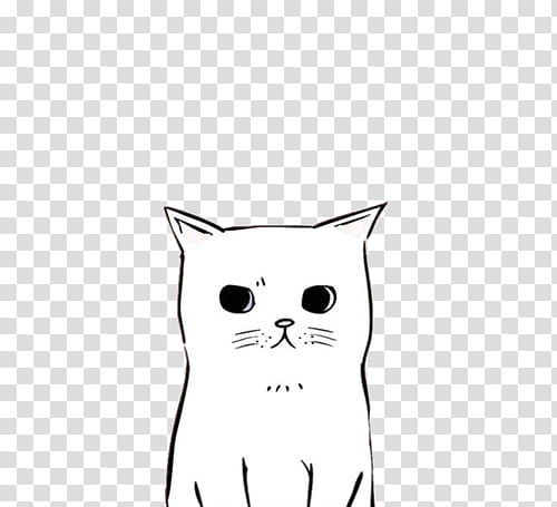 II Free Use, white and black cat illustration transparent.