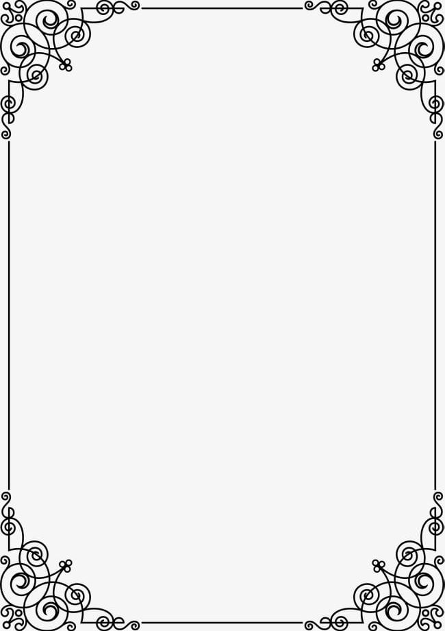 Black Line Frame PNG, Clipart, Black, Black Clipart, Border.