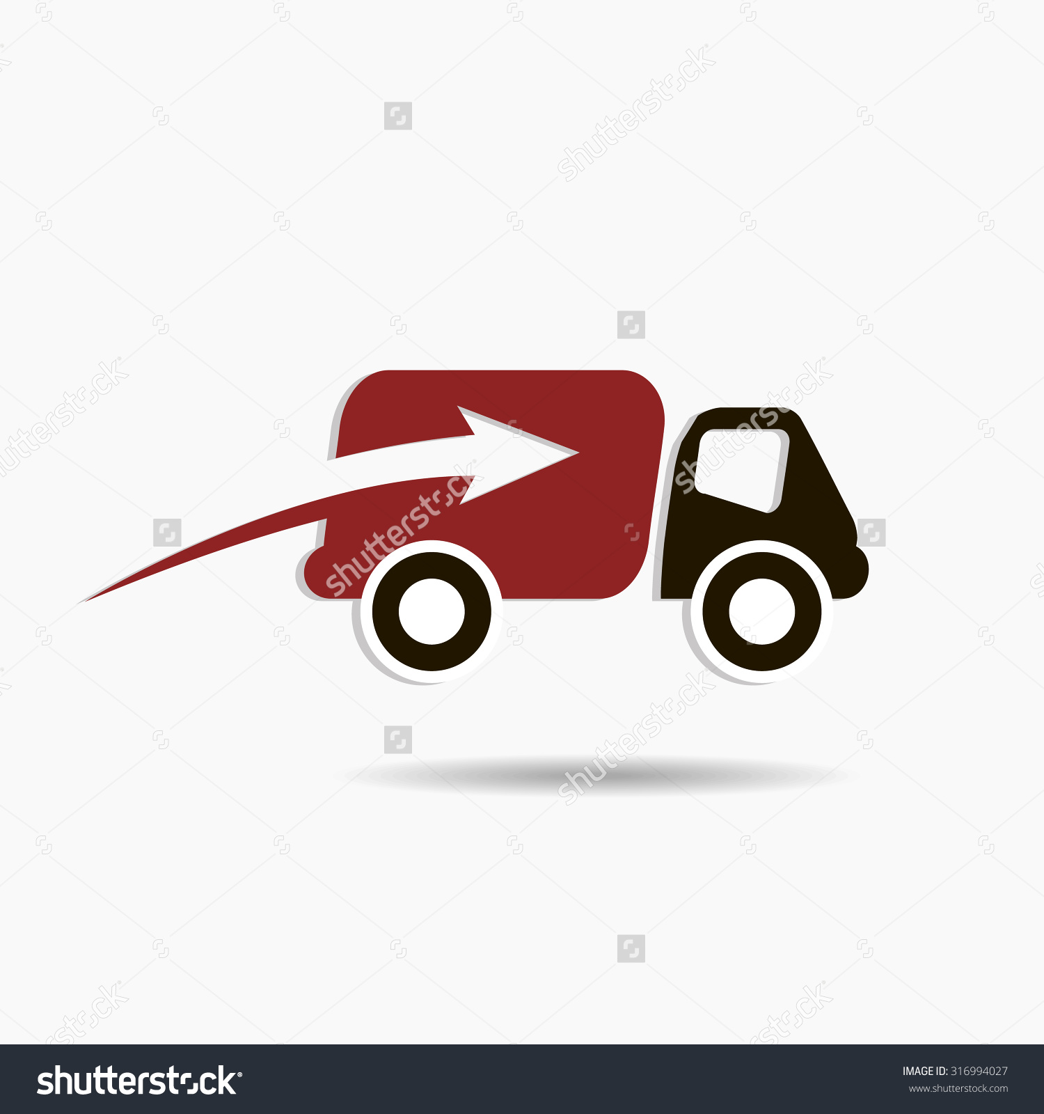 Fast Delivery Truck Logo Red Black Stock Vector 316994027.