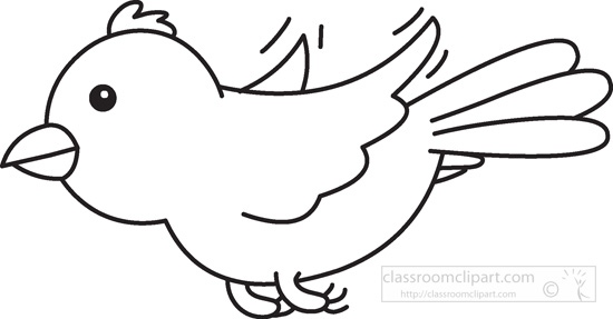 Bird Clipart Black And White Outline.