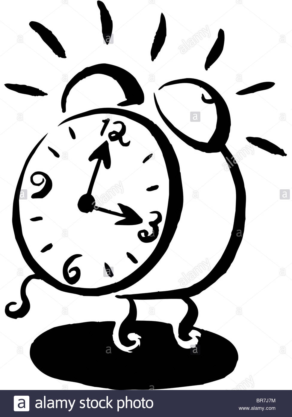 Alarm Clock Ringing Clipart Black And White.