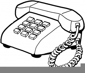 Black White Telephone Clipart.