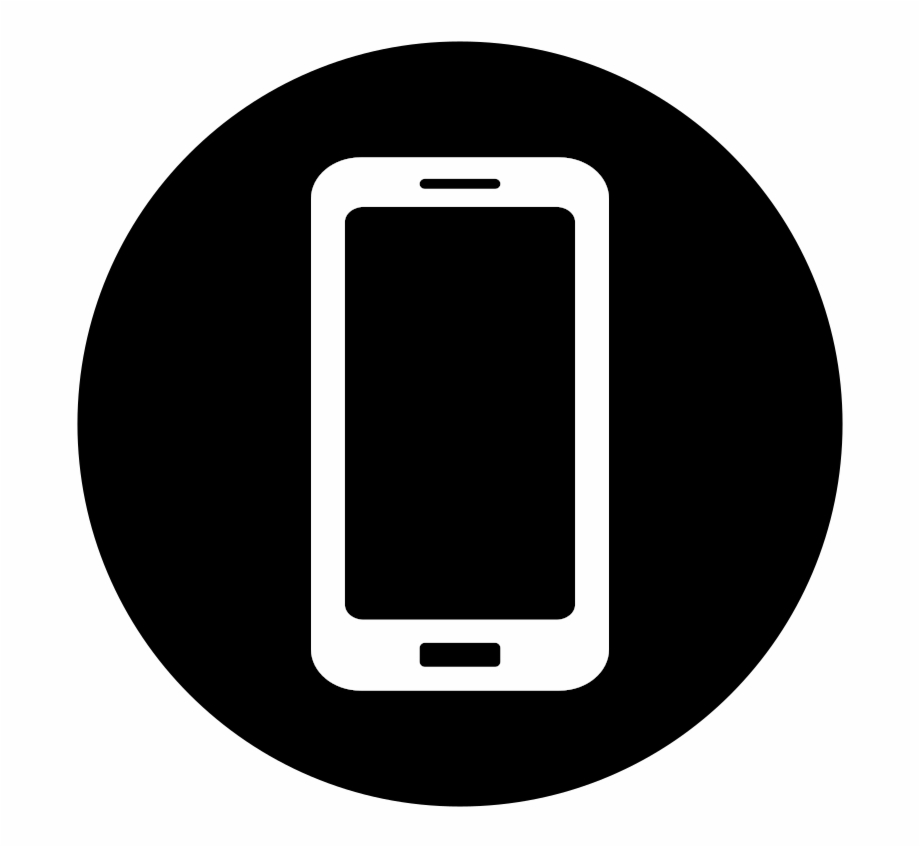 Clipart Mobile Icon White On Black.