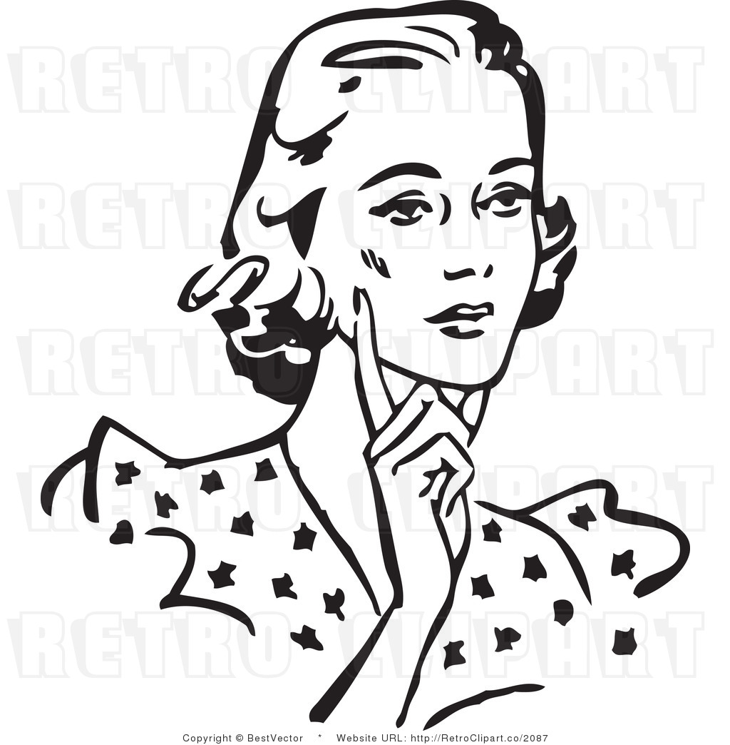 Lady Clipart Black And White.