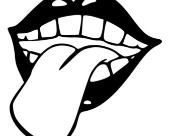 Mouth And Tongue Clipart Black And White.