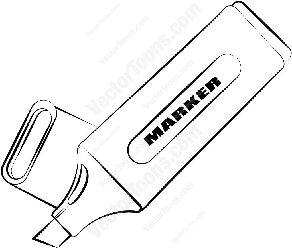 Marker Clipart Black And White.