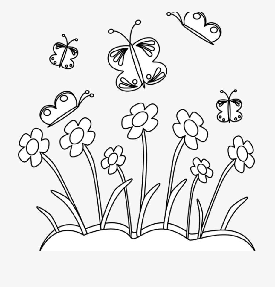 Spring Flowers Clipart Black And White.