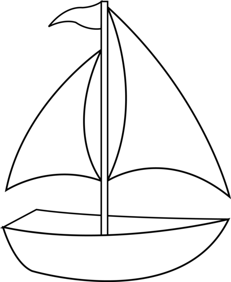 Yacht Black And White Clipart.