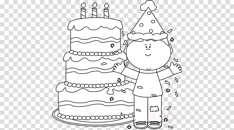 Black And White Happy Birthday clipart.