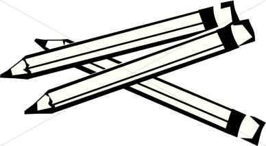 School Pencil Clipart Black and White.