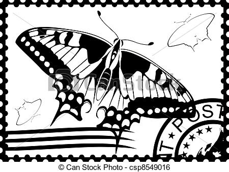 Postage Stamp Clipart Black And White.