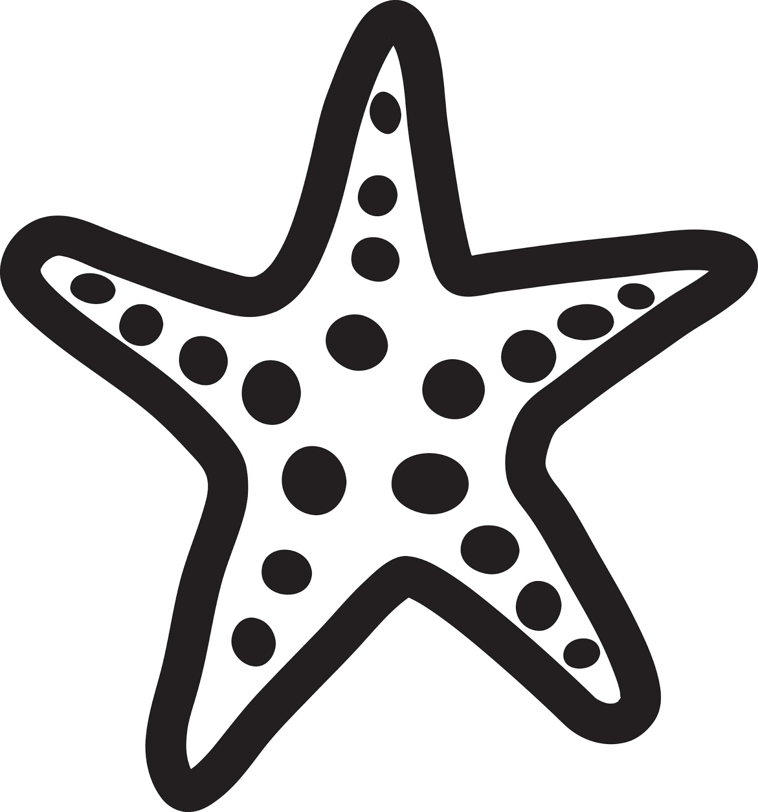 Starfish clipart black and white » Clipart Station.