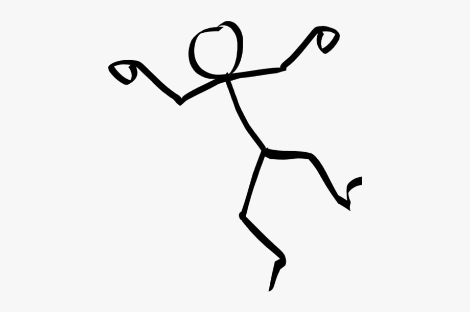 Stick Man Falling Clipart Png Black And White.