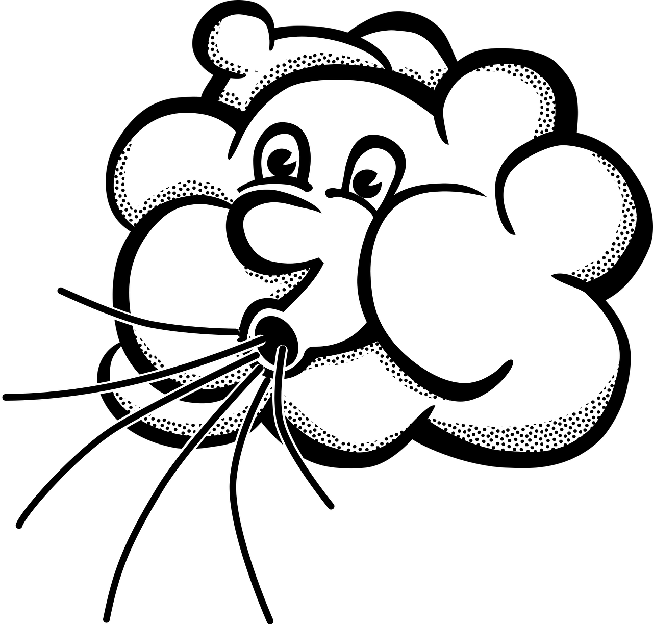 Wind Blowing Cloud Away Clipart Black An #120666.