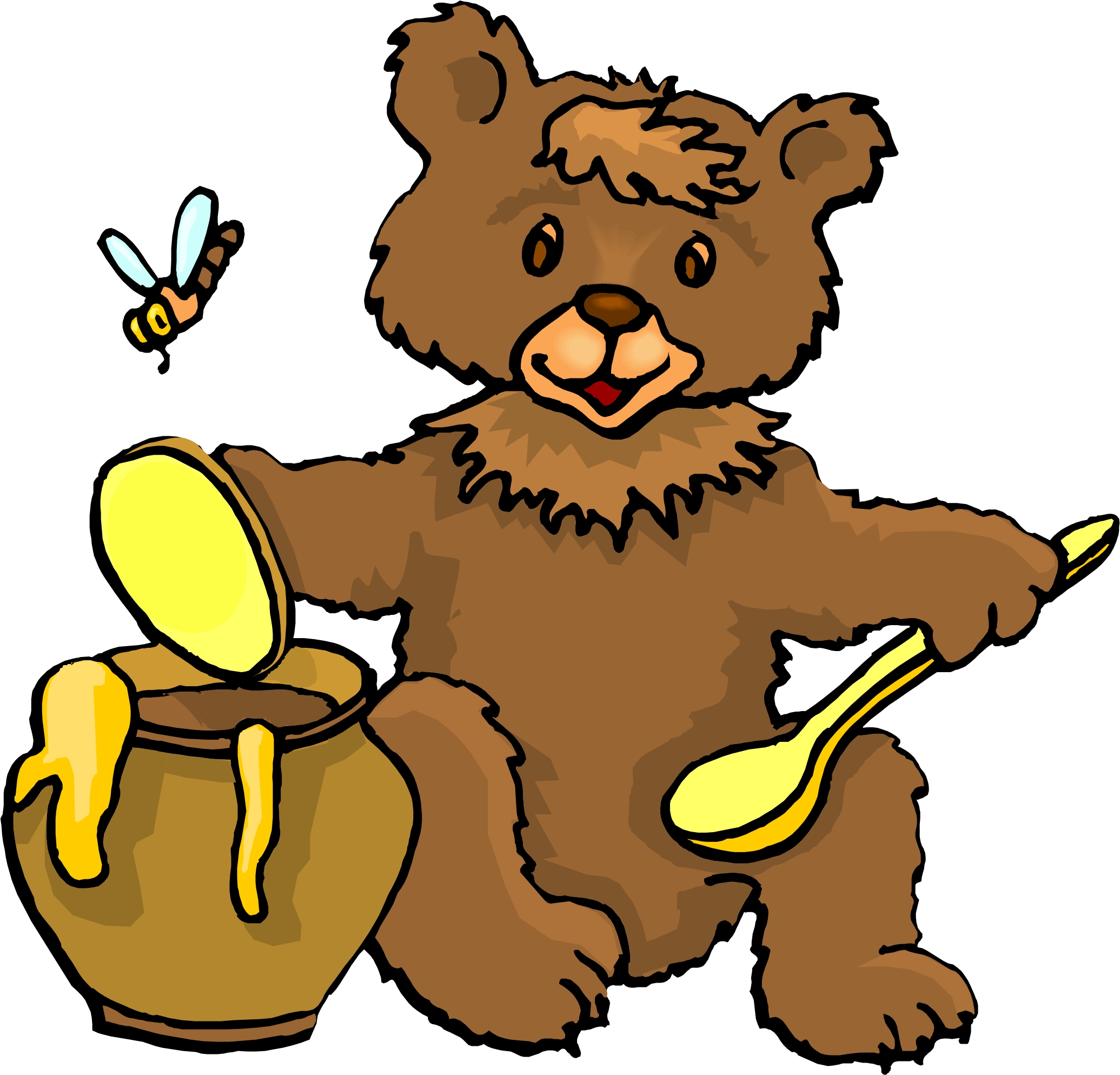 Bear Eating Honey Clipart.