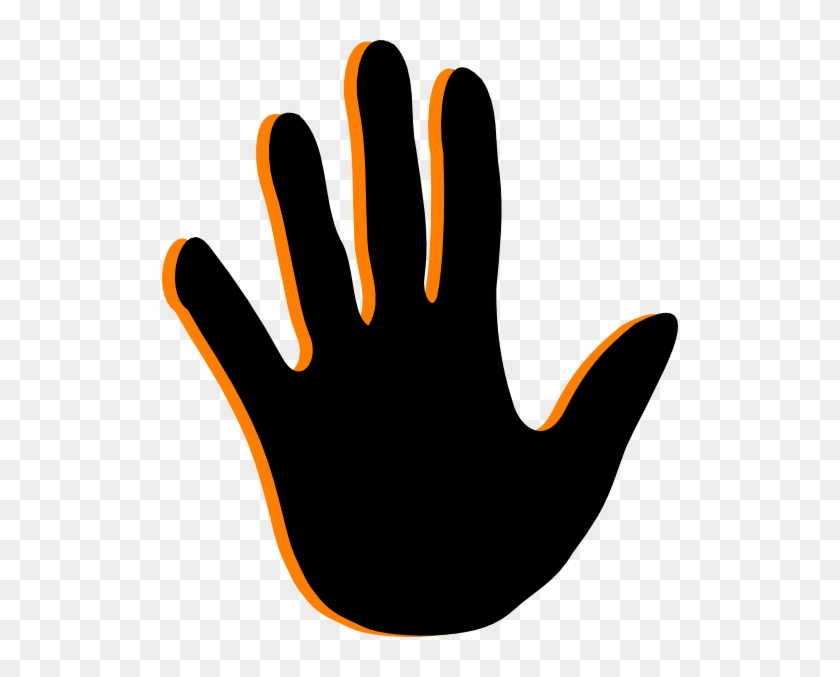 Black Handprint Clip Art.