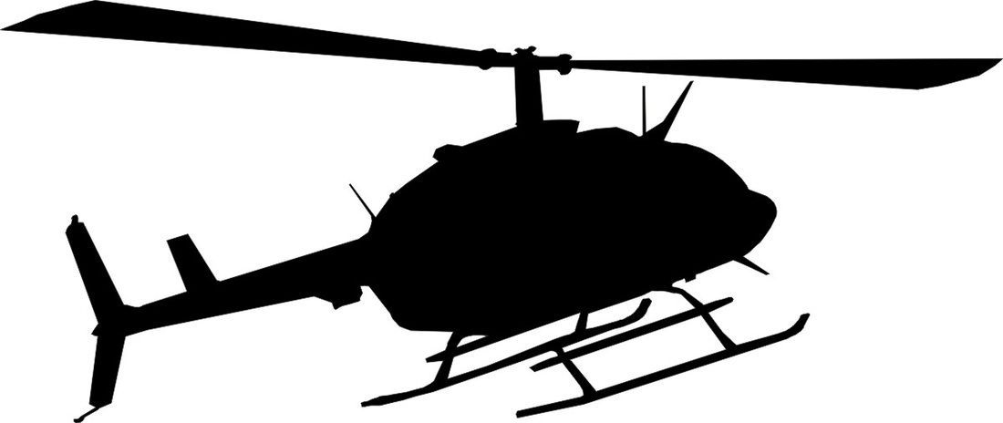 helicopter silhouette.