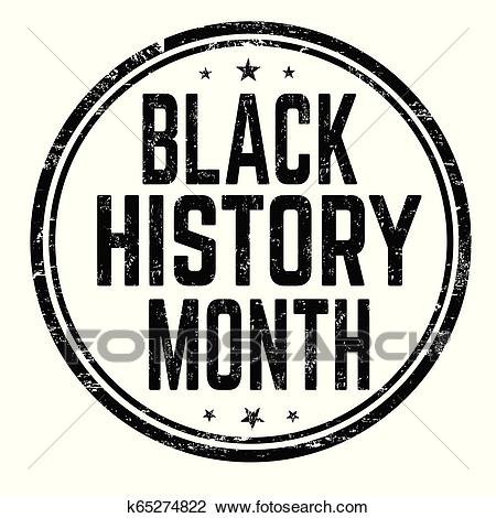 Black history month sign or stamp Clipart.