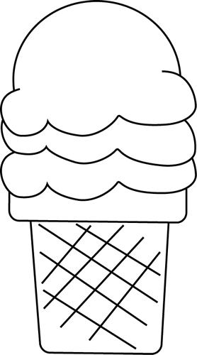 Ice Cream Clipart Black And White.