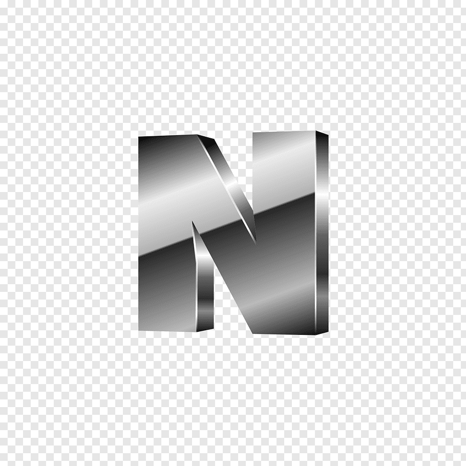 Gray N logo, Letter M Font, Silver black letters N free png.