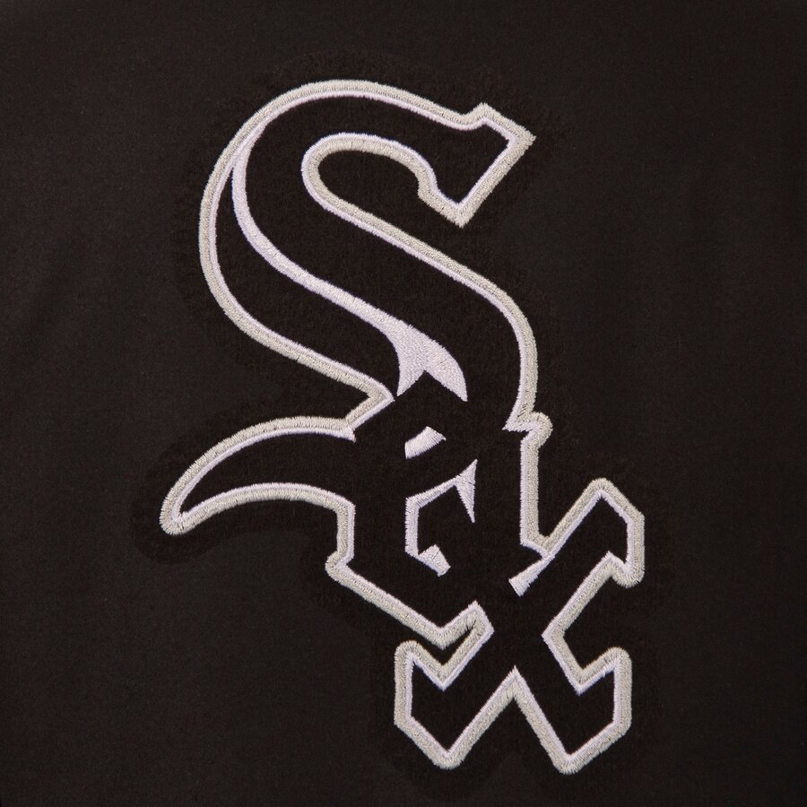 Men\'s Chicago White Sox JH Design Black Logo Wool Reversible.