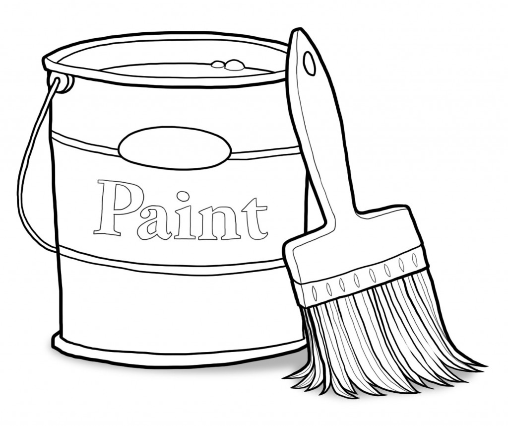 Paintbrush clipart paint tin, Paintbrush paint tin.