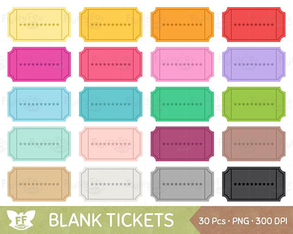 Blank Ticket Clipart, Coupon Discount Reward Sale Voucher.