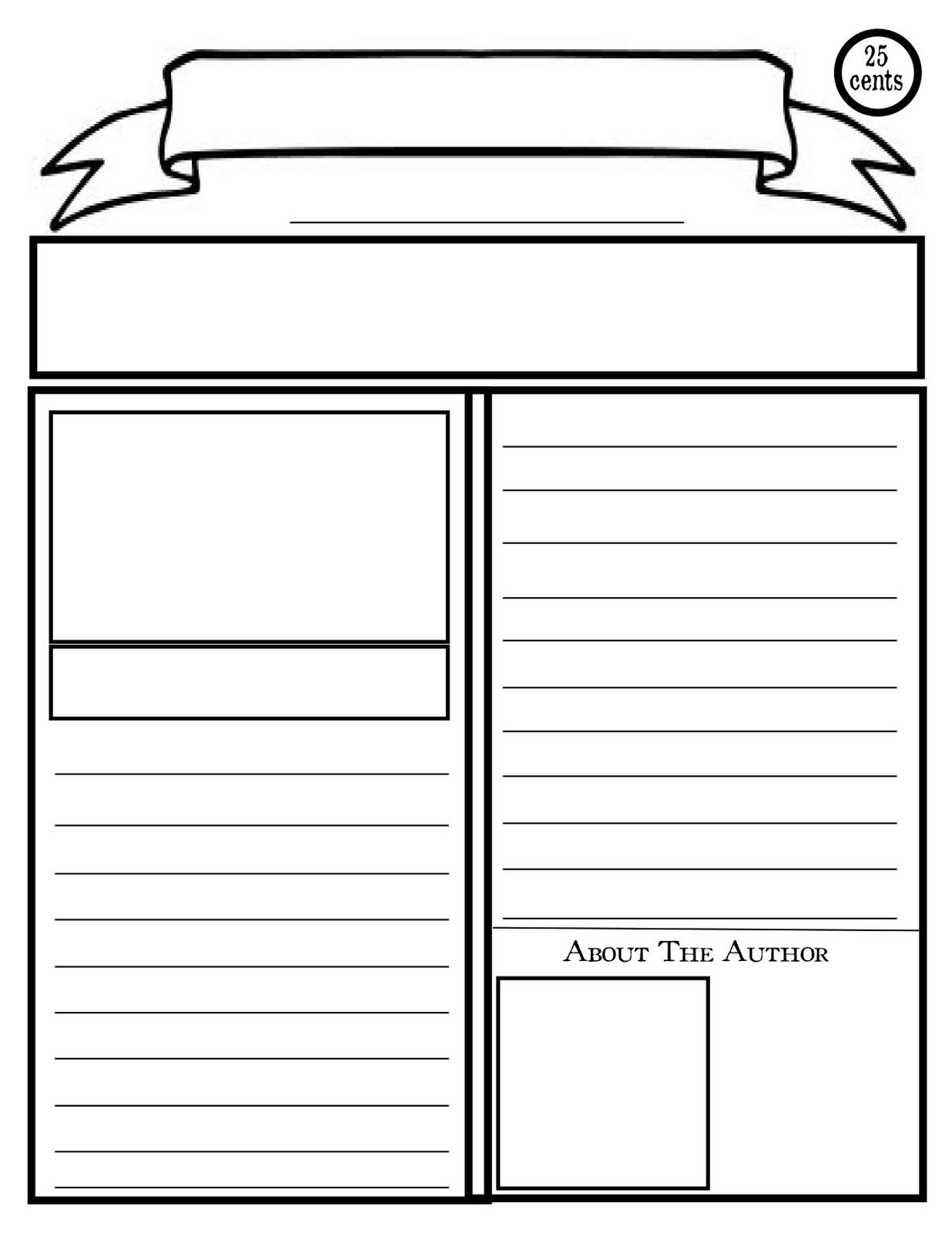 blank newspaper template for kids printable.