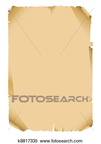 Ancient scroll paper blank Clipart.