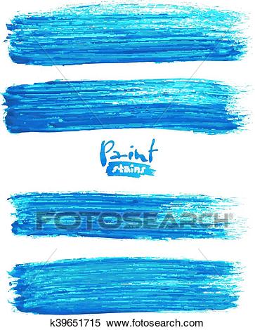 Bright blue acrylic brush strokes Clipart.