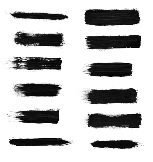 12 Free High Res Dry Brush Stroke Photoshop Brushes.