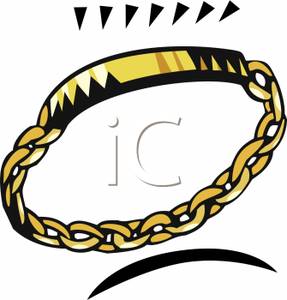 Gold bracelet clipart.