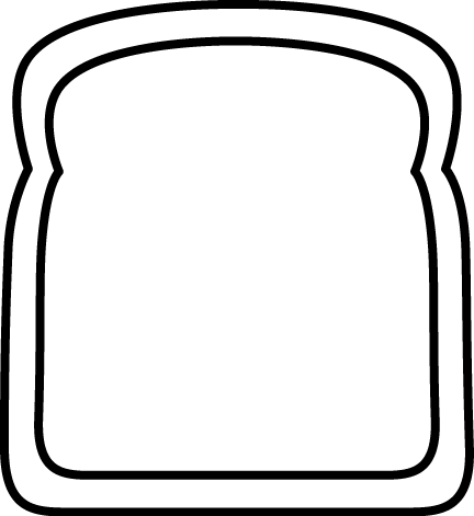 Slice Of Bread Clipart Black And White.