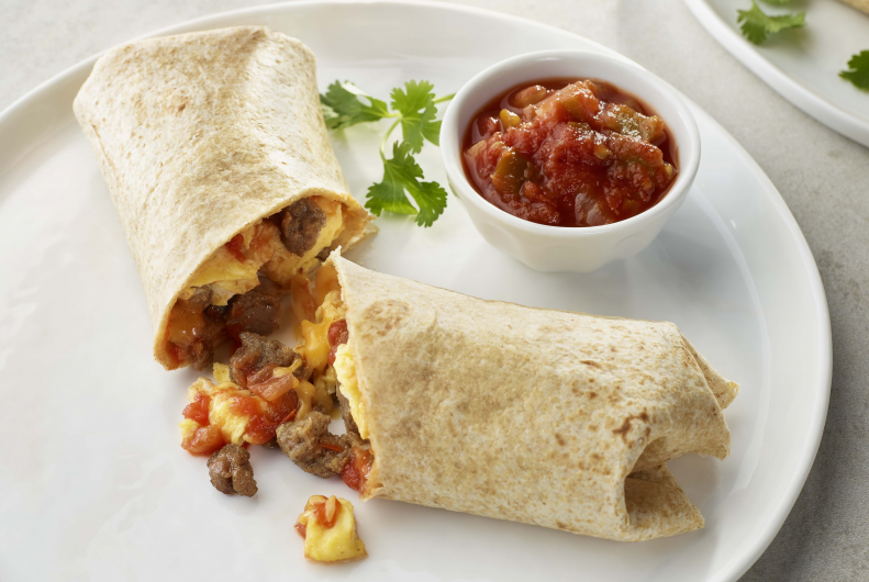 Turkey Sausage Breakfast Burrito.