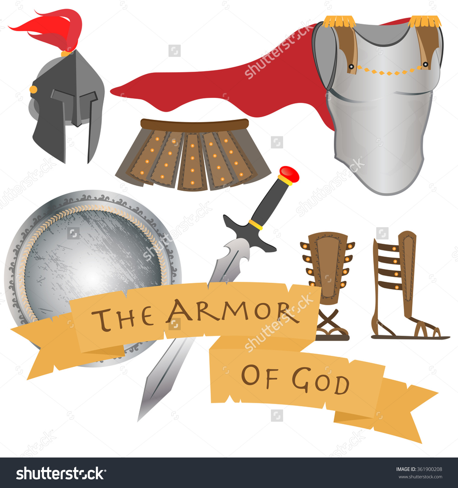 Armor God Including Belt Truth Breastplate Stock Vector 361900208.