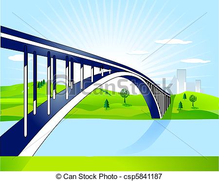 Clipart Bridge Over Water.