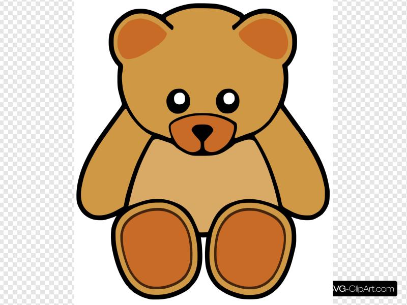 Brown Cute Teddy Bear Clip art, Icon and SVG.