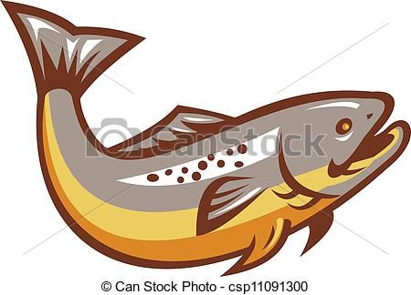 Brown trout Clip Art Vector Graphics. 71 Brown trout EPS clipart.