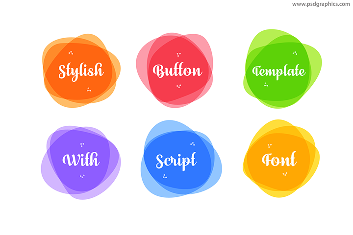 Stylish round vector buttons.