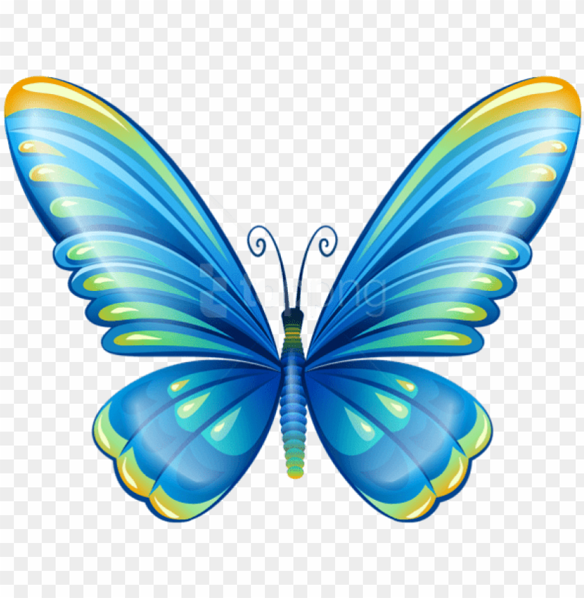 free png download large art blue butterfly clipart.