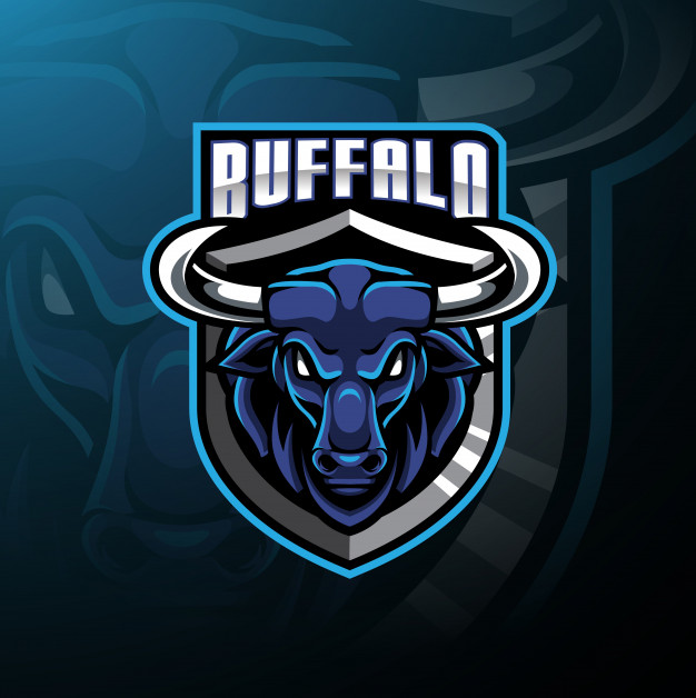 Buffalo head mascot logo Vector.