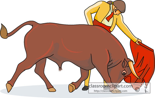 Bull fighting clipart.