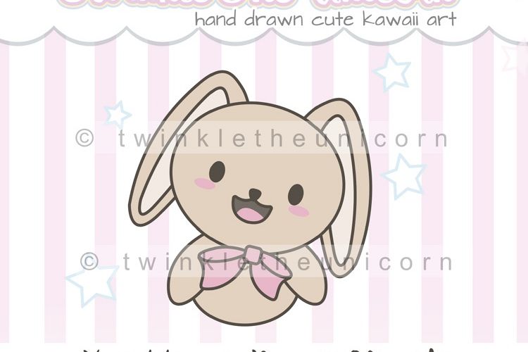 KAWAII BUNNY CLIPART, png graphic, cute clipart.