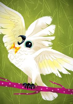 A #cute #cartoon #cockatoo #clipart set from Creative Clip Art.