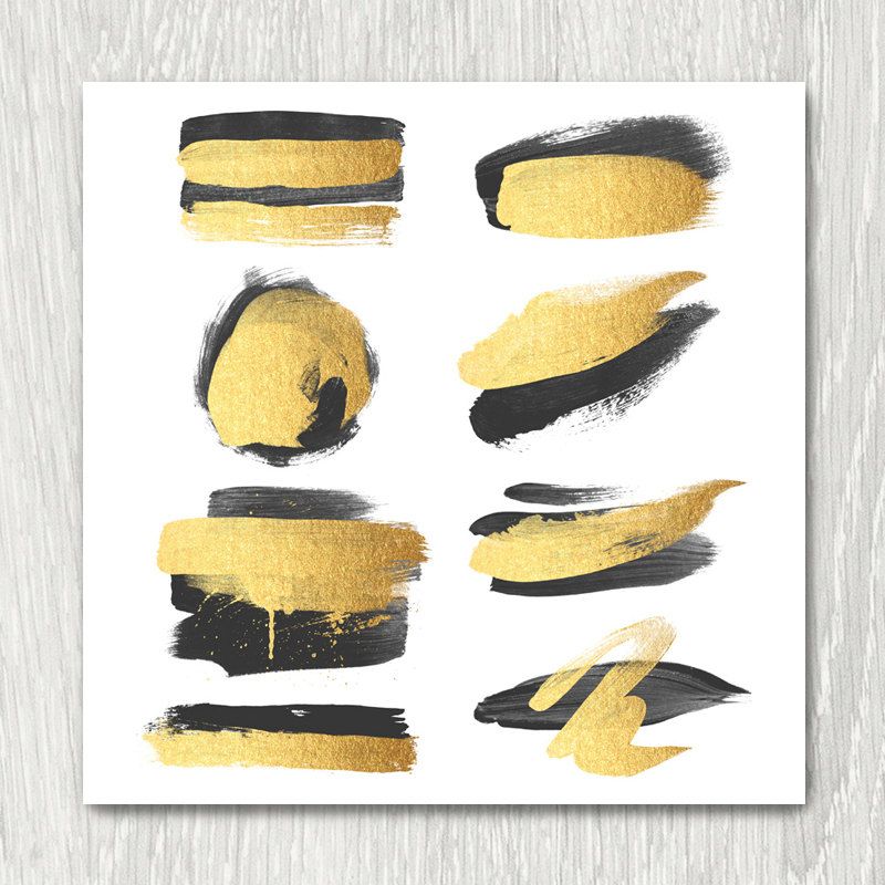 Gold Brush Strokes Clipart.